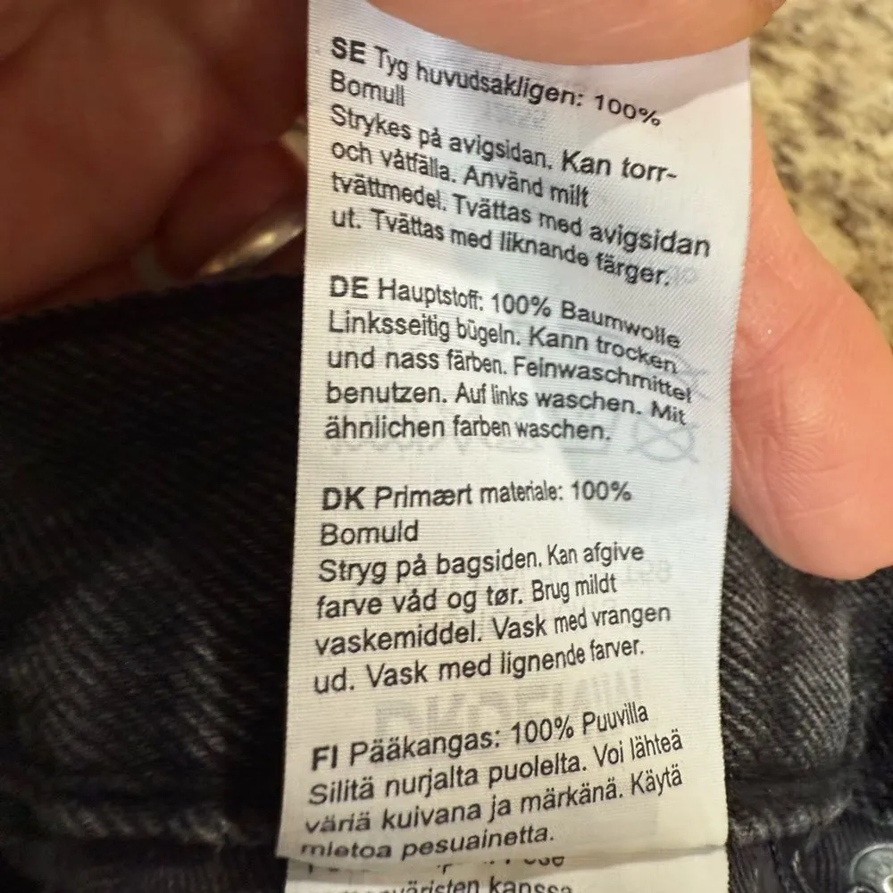 Dr Denim Black Highway Stitch Wide Leg Shorts Size 28 - Image 4