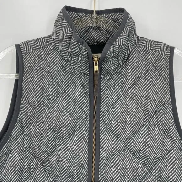J Crew Down Vest Excursion‎ Herringbone Chevron Quilted Size Small - Image 6