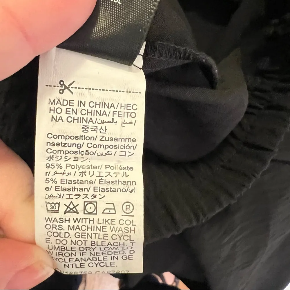 Shein Elastic Waist Casual Wide Leg Pant Black XL - Image 13