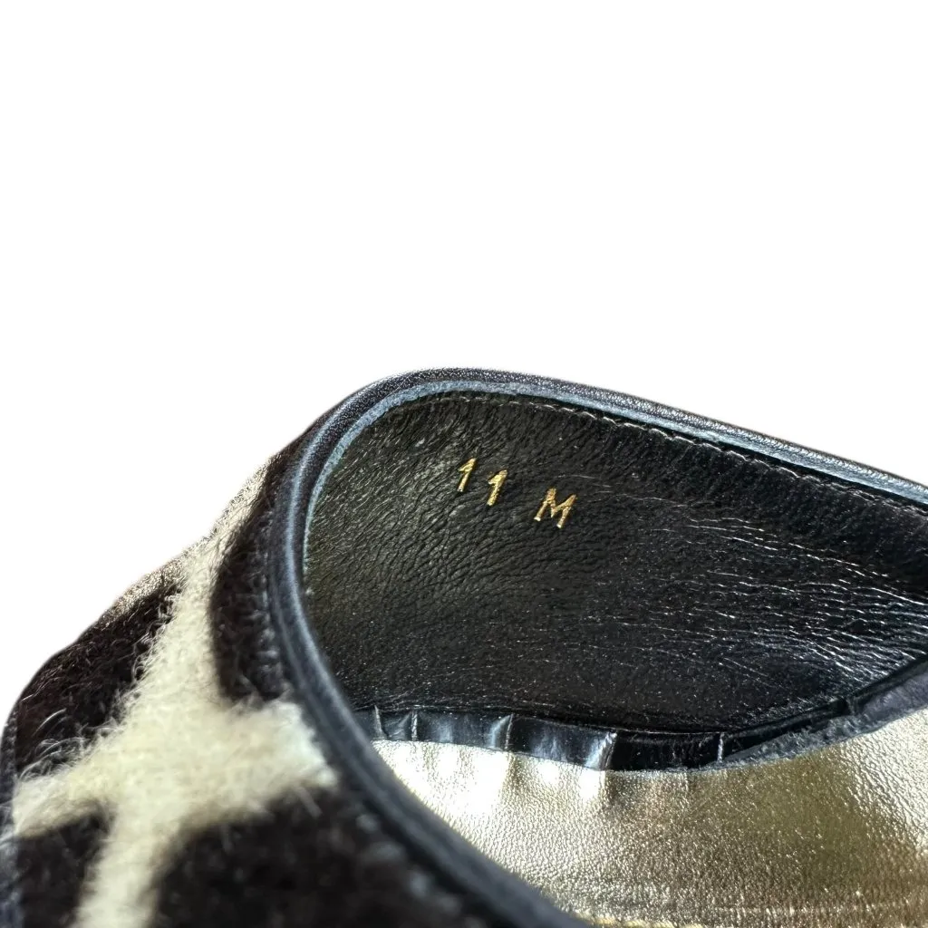 Donald J Pliner Calf Hair & Croc Embossed Heels Black/White Animal Print 11 M Black - Image 6