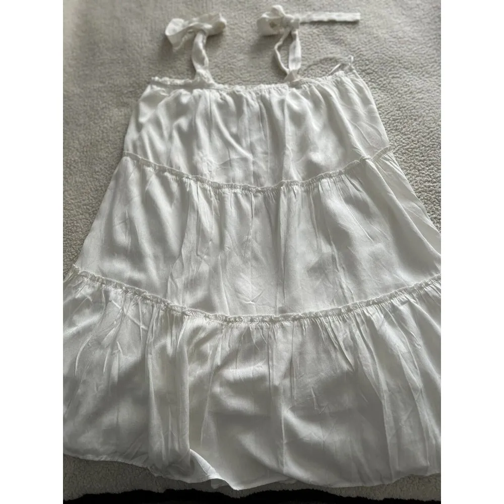 Gilli Womens White Tiered Ruffle Babydoll Mini Dress Size L Size L - Image 3