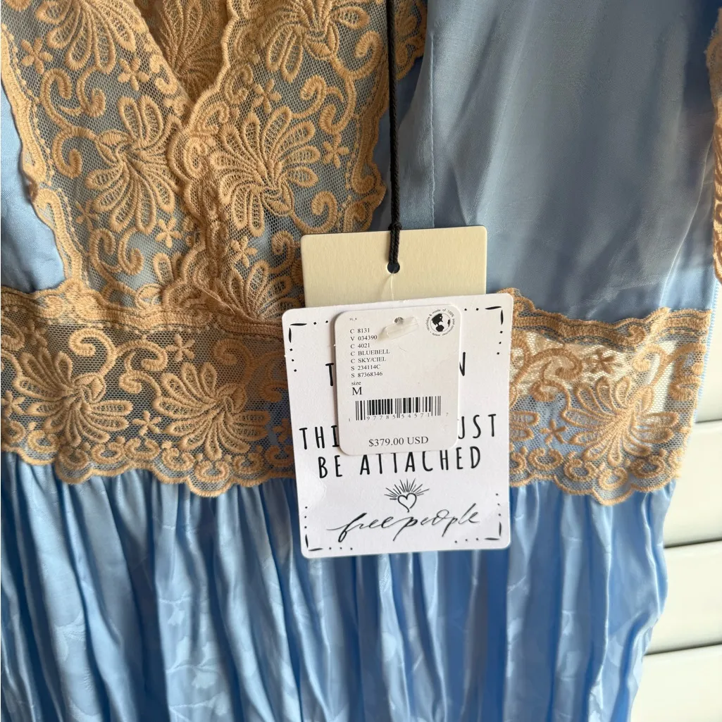 Spell Blue and Beige Lace Maxi Dres NWT Size M - Image 7