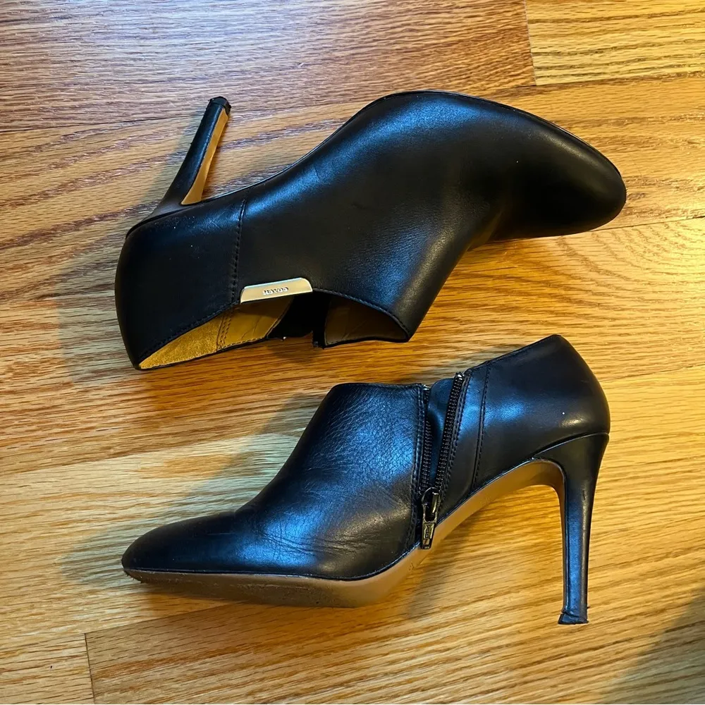 Coach black leather side zip ankle boots size 6.5 - Image 2