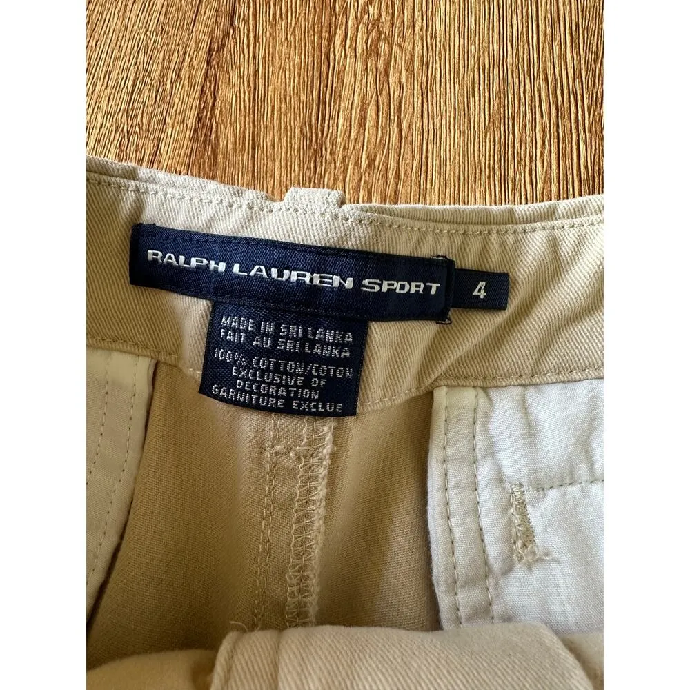 Ralph Lauren Sport Vtg Low Rise Khaki Shorts Size 4 - Image 3