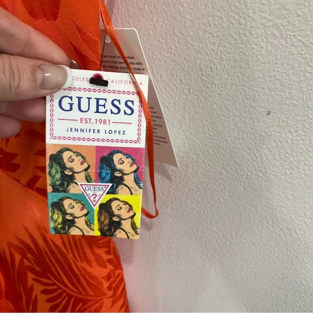 NWT Guess Jennifer Lopez Desta Romper in Tangerine Orange - Image 10