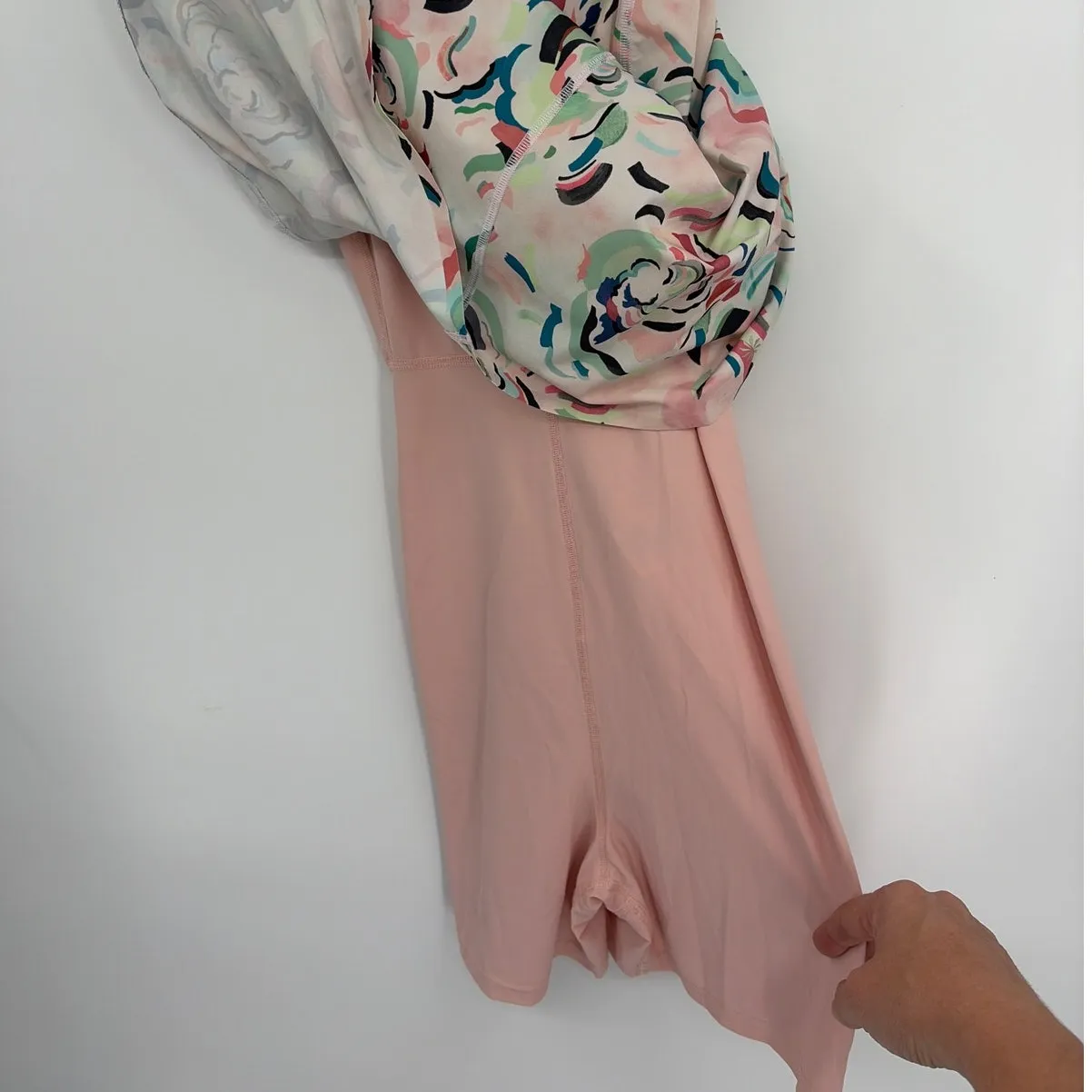 Athleta Floral Infinity Dress XL Tall Pink Performance Pilates Yoga Athleisure - Image 3