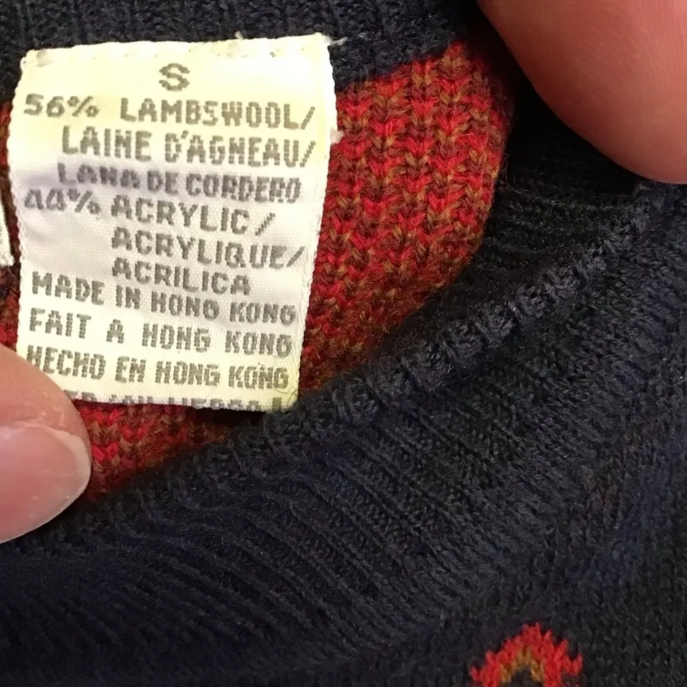 Vintage 90s Liz Claiborne paisley wool sweater - Image 3