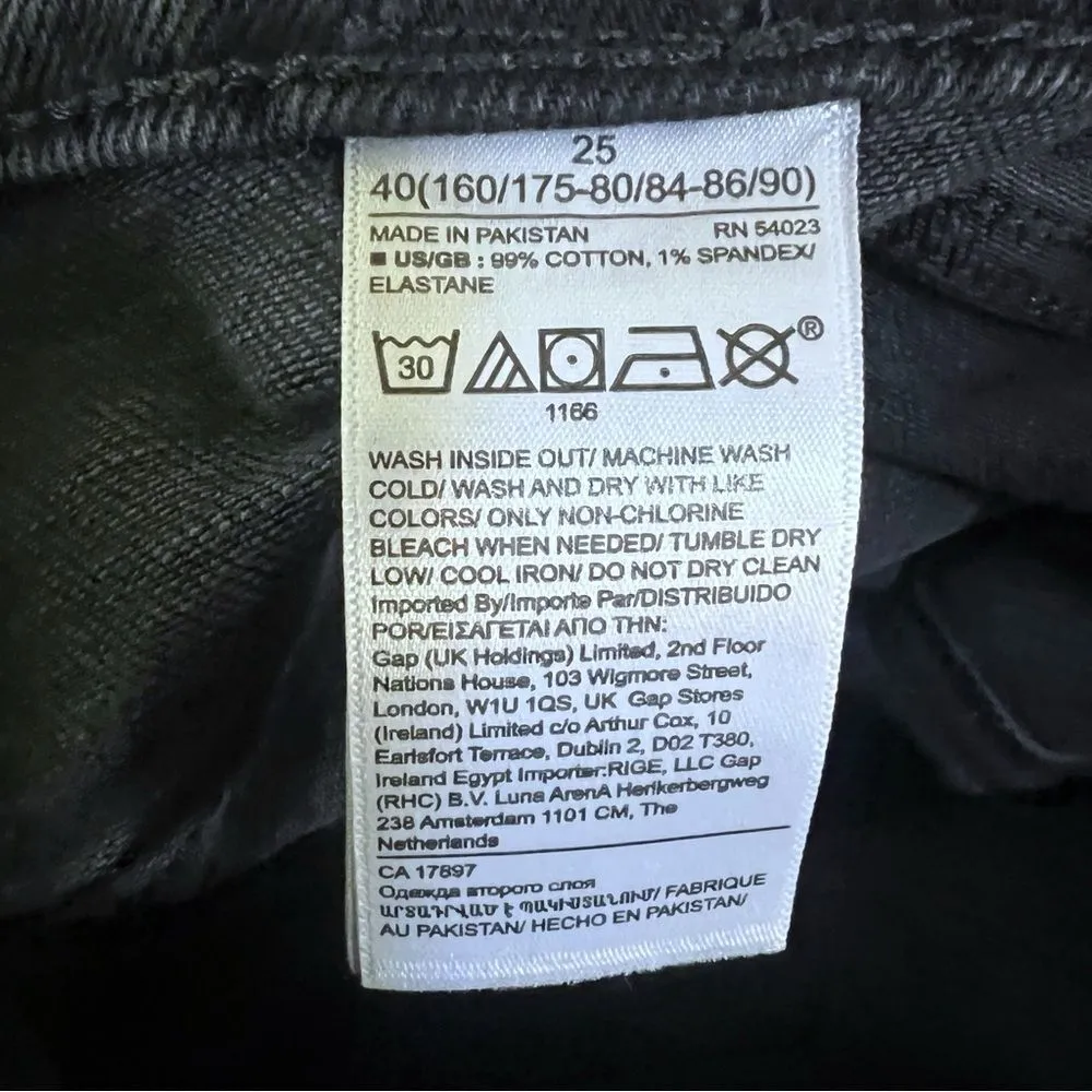 Banana Republic High Rise Straight Jeans Womens 25 Gray Denim Dark Wash New - Image 9