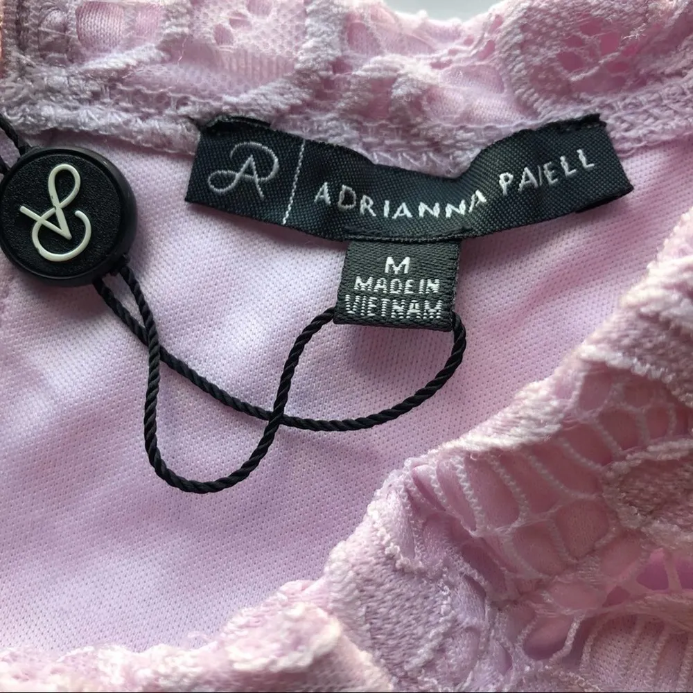 Adrianna Papell Lace Knit Top Sleeveless Medium Nwt Lilac - Image 8