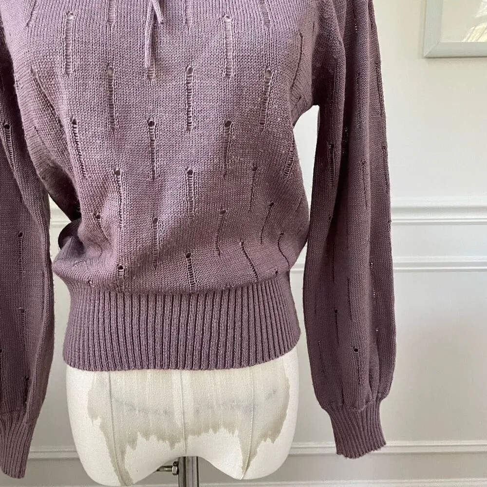 Vintage 70s Foxmoor Mauve Purple Sweater XS Purple - Image 4