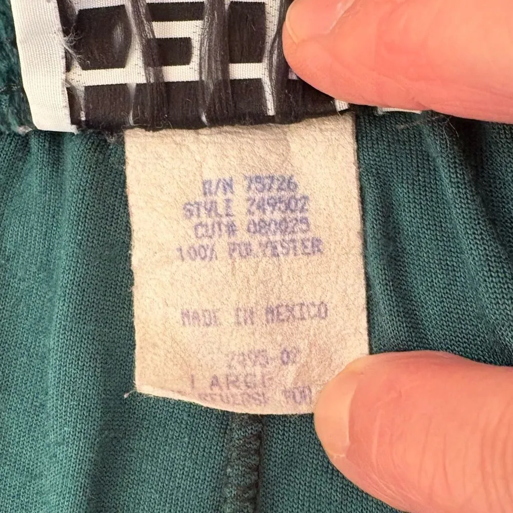 Teddi Vintage 90s Teal Green Velvet Tunic Top High Waisted Pant Set Womens Large - Image 9