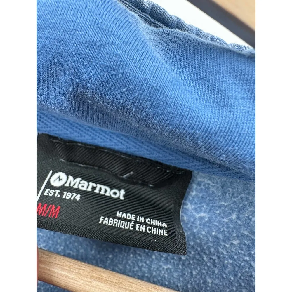 Marmot Coastal Getaway Blue Logo Pullover Hoodie Women's Size Medium M - Image 6