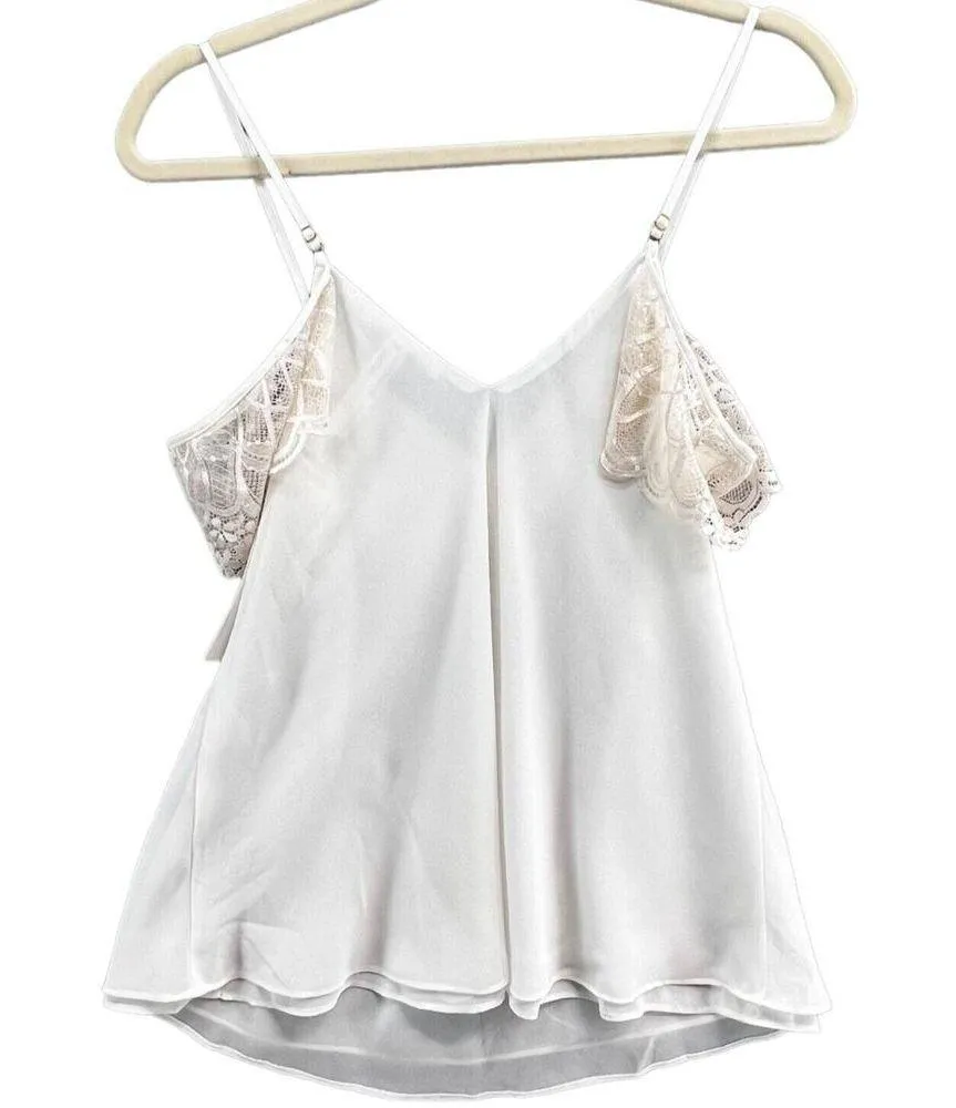 Flora Nikrooz UO Cami Top XS Cream Lace Semi Sheer Coquette Feminine Fairy NEW - Image 4
