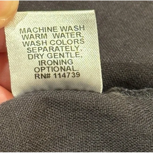 FLAX Linen Top Womens Gray Minimalist Lagenlook Coastal Sustainable Size P (2-4) - Image 6