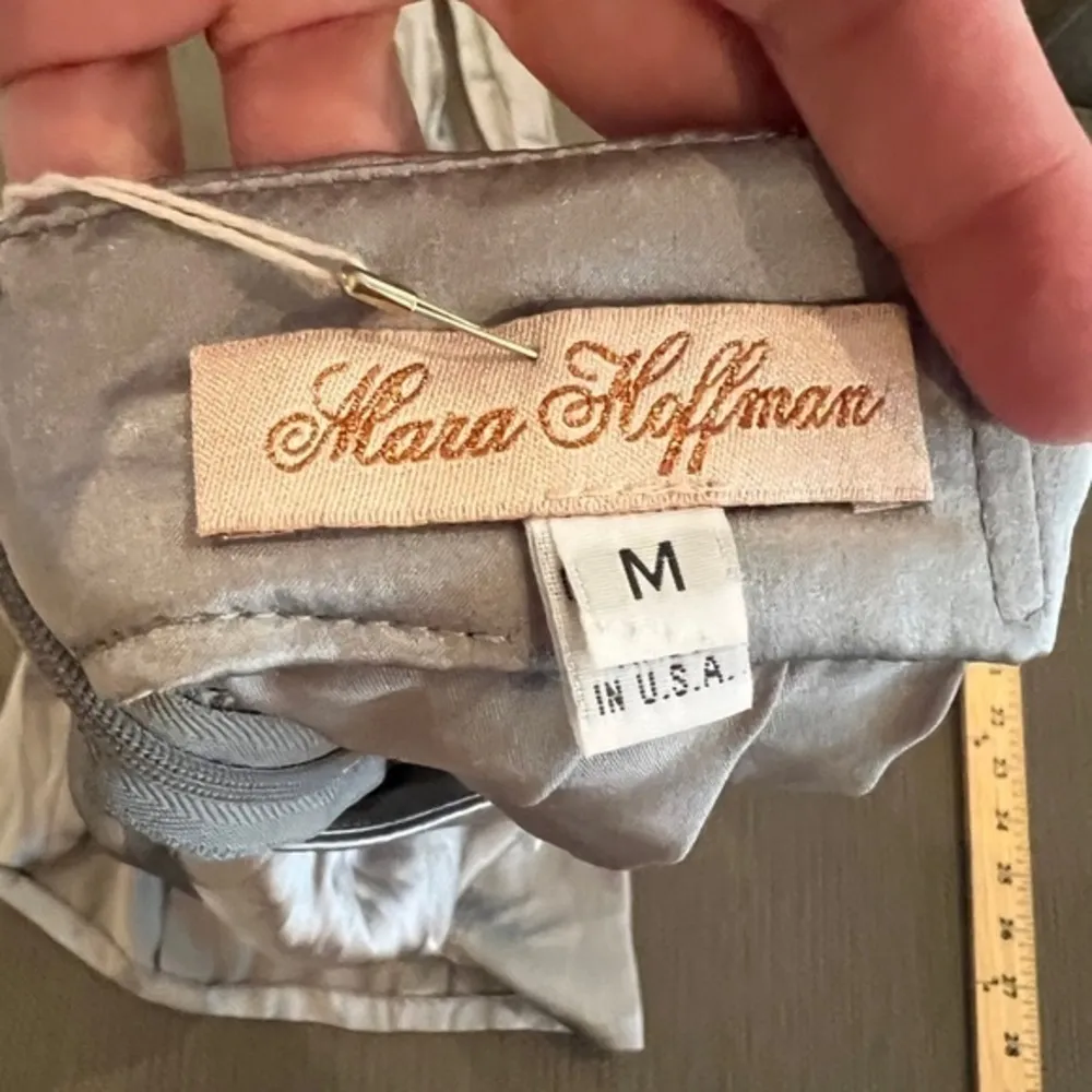 MARA HOFFMAN M Women's Silver Halter Silk Date Night Dress *TINY FLAW* - Image 15