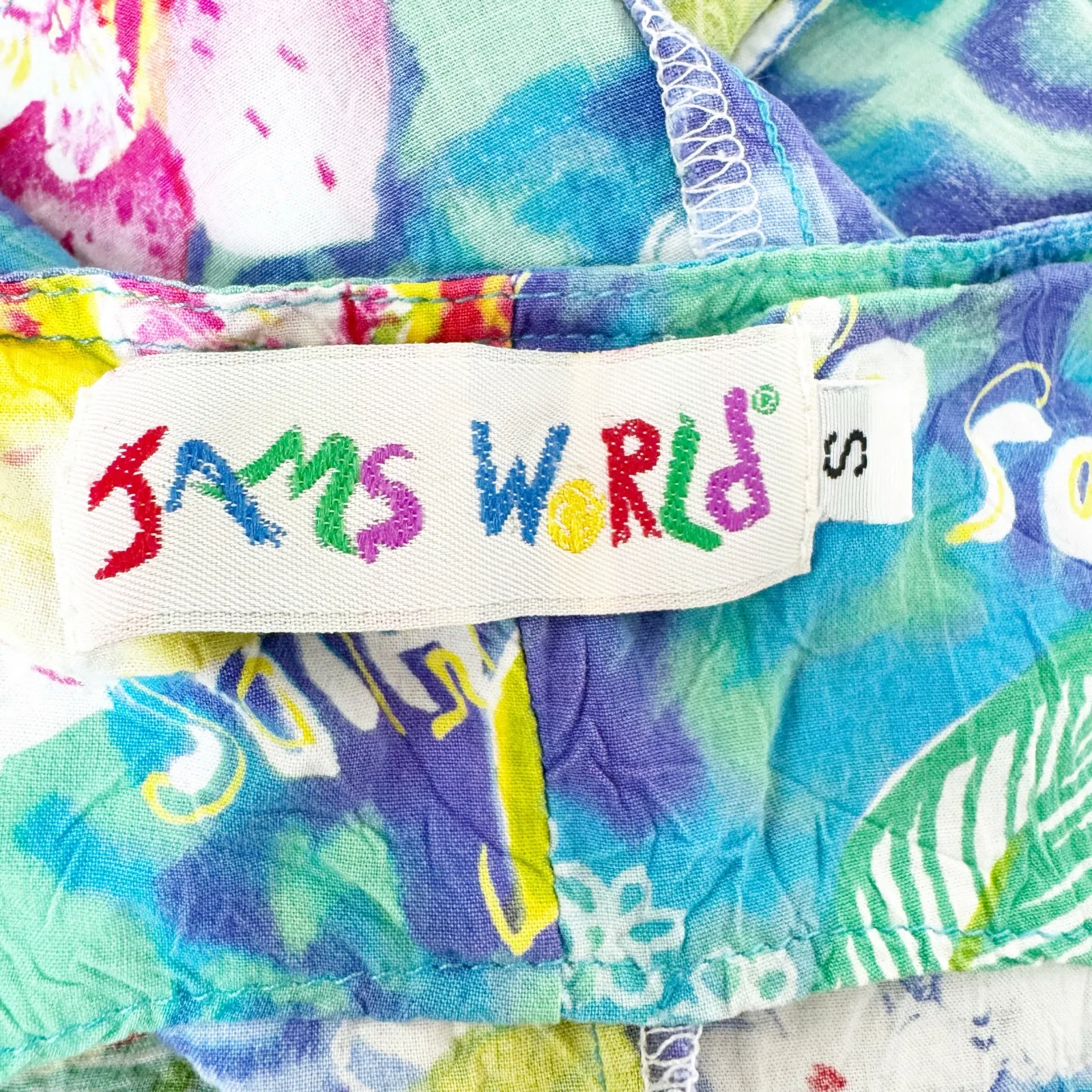 Vintage Jams World Women's Orchids of Hawaii Sleeveless Button Front Dress S - Image 5