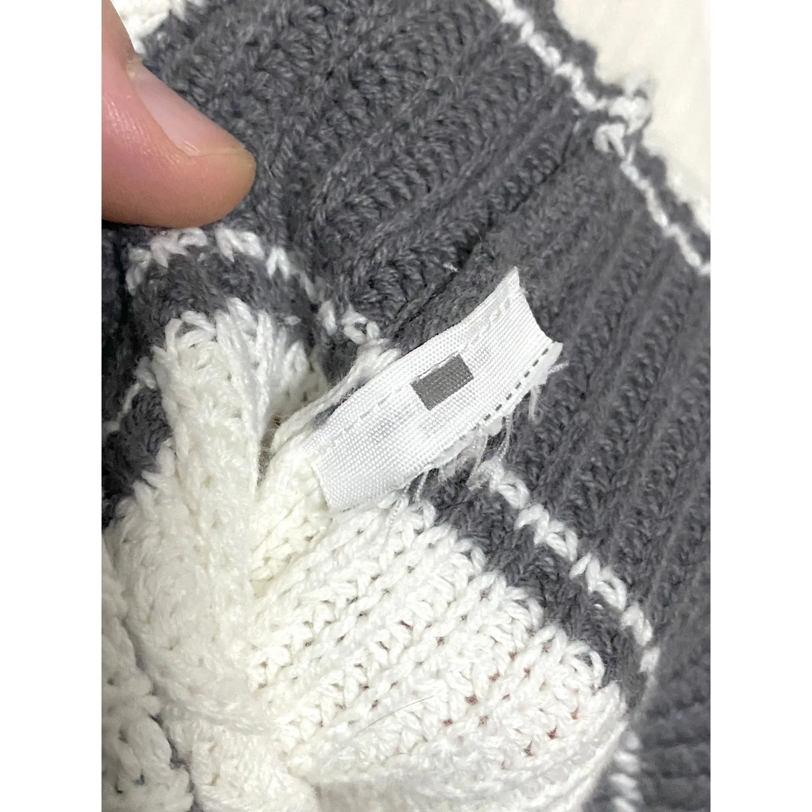 Hollister Oversized Striped Sweater Womens XS Neutral Preppy Boho Cozy Pink Tan - Image 6