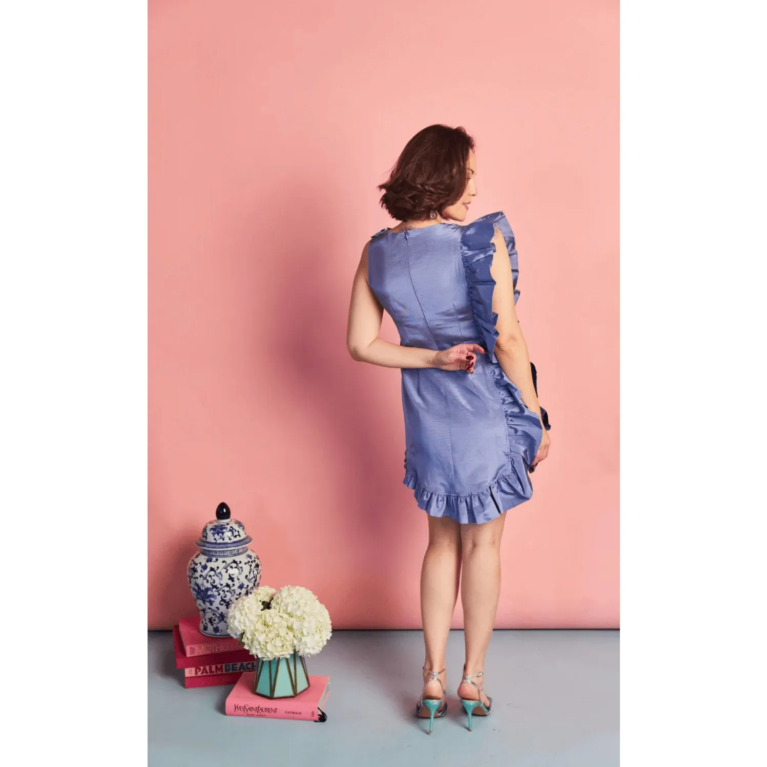 BURU Midnight Black Anniversary Ruffled Mini Dress‎ Size Large - Image 4