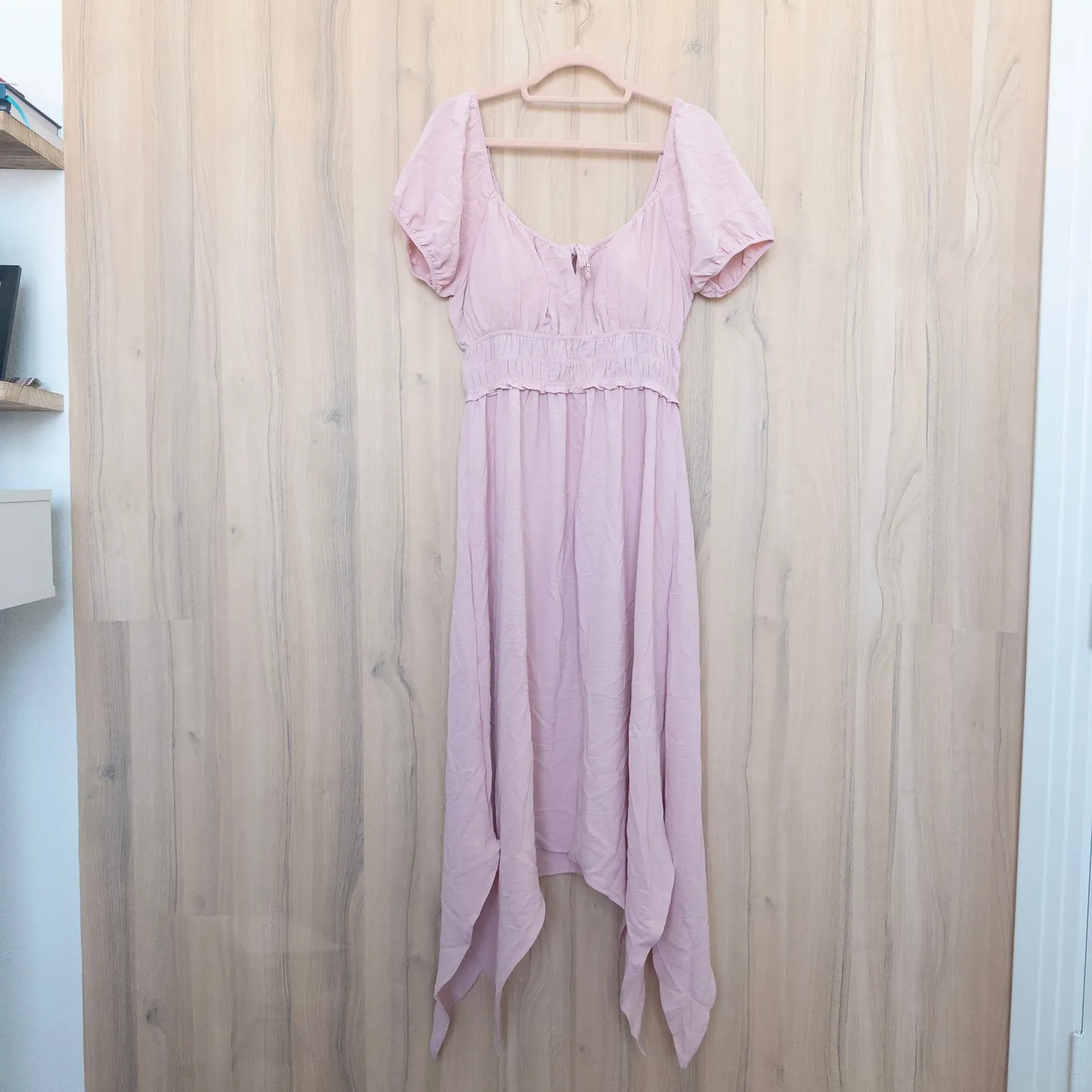 Derek Heart Womens Milkmaid Dress Size L Pink Fairy Boho Romantic Coquette - Image 4