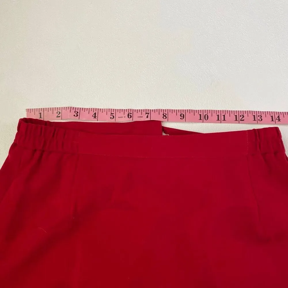 Tiffany Collection Red Midi Skirt Size 8 Vintage Classic High Waist Pencil Skirt - Image 4