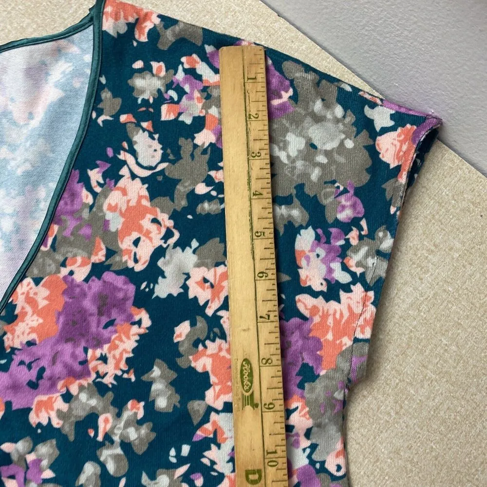 Anthropologie Wolven Rose Mallow Tunic Dress Green Motif Size Small Petite SP - Image 12