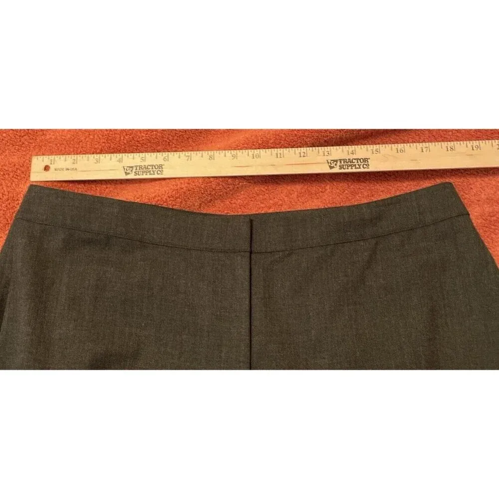 St John Women’s 12 Diana Wool Blend Dress Pants‎ Wide Leg Pleated Gray High Rise - Image 4