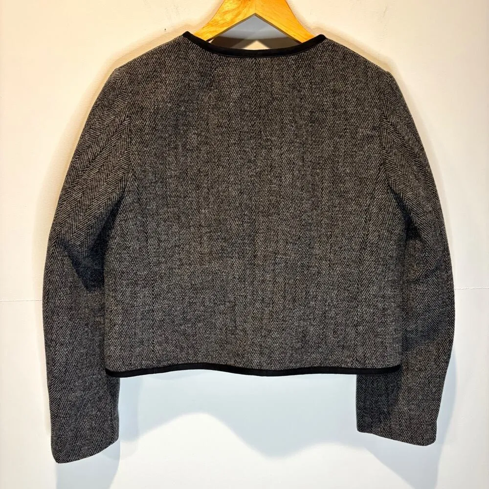 J. Crew Factory Wool Blend Herringbone Lady Jacket - Image 4