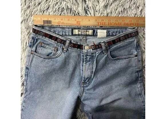 Vintage 90s Paris Blues Made in USA Wide Flare Jeans. Size 11 Western Rodeo‎ - Image 5