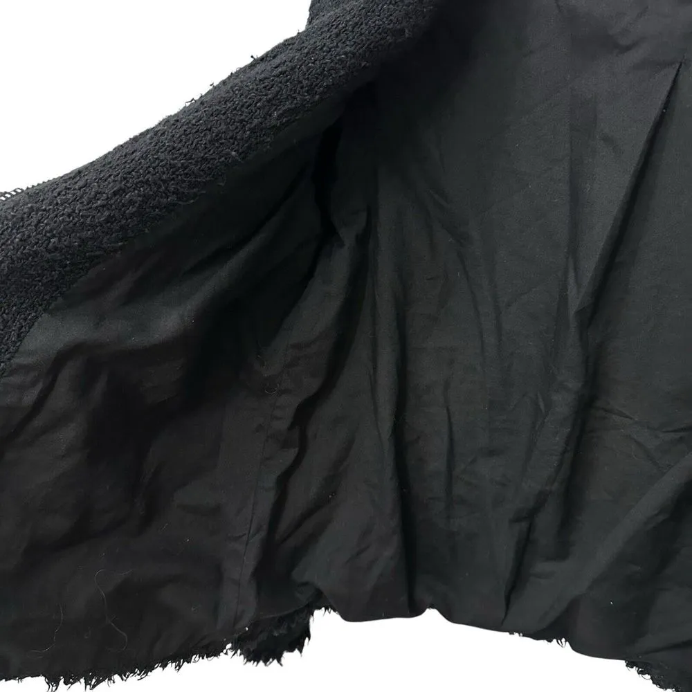 IRO Agneta Black‎ Boucle Tweed Knit Jacket Size 2 Full Zip Pockets - Image 9