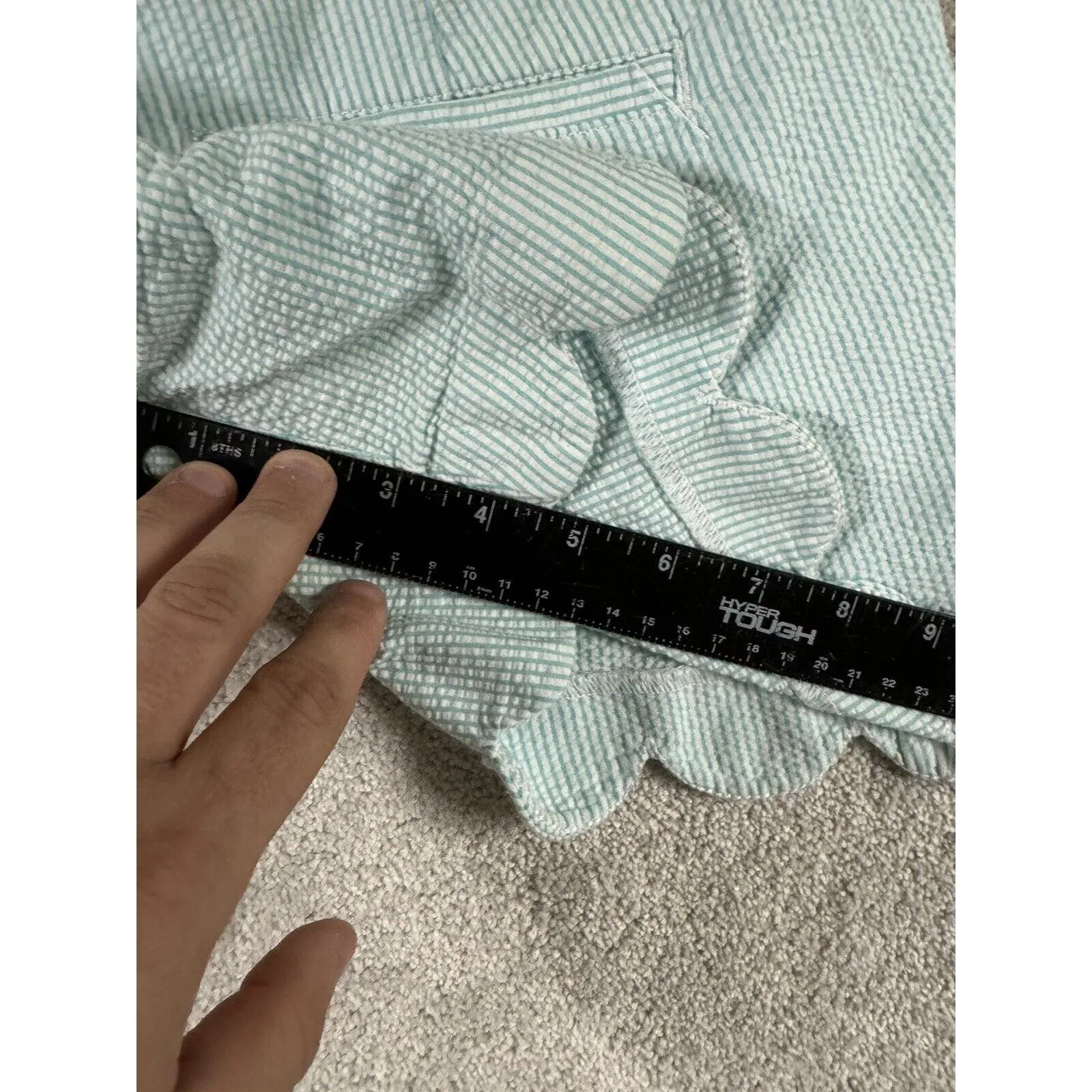 Lilly Pulitzer The Buttercup Short‎ Blue/Turquoise Seersucker Stripe Size 2 - Image 8