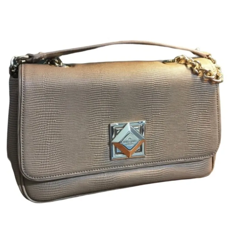 Kate Spade Rafaela Bag Marble Hill Gray Taupe Twist Lock Purse Tan - Image 2