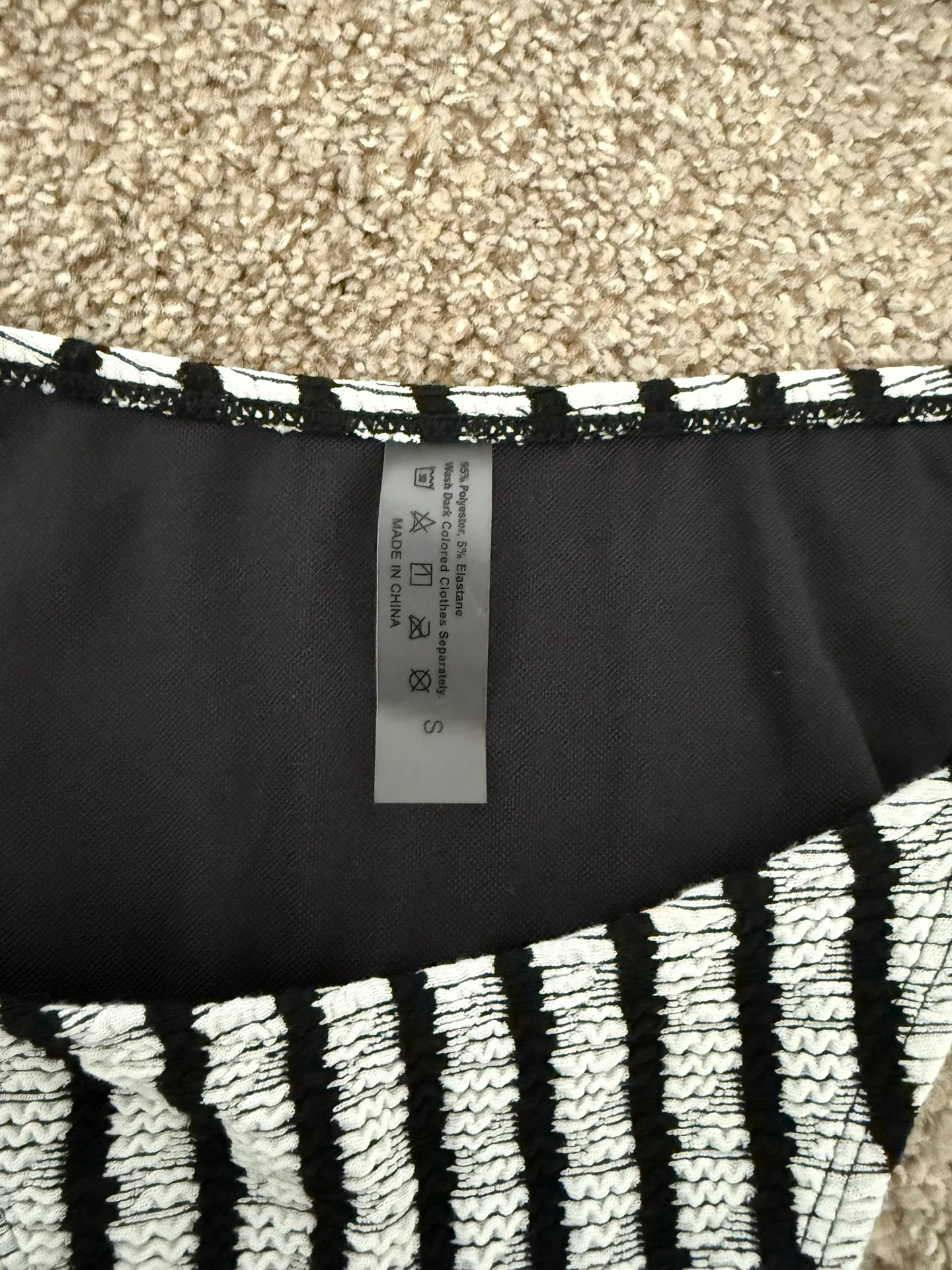 Black And White striped bikini - Image 3