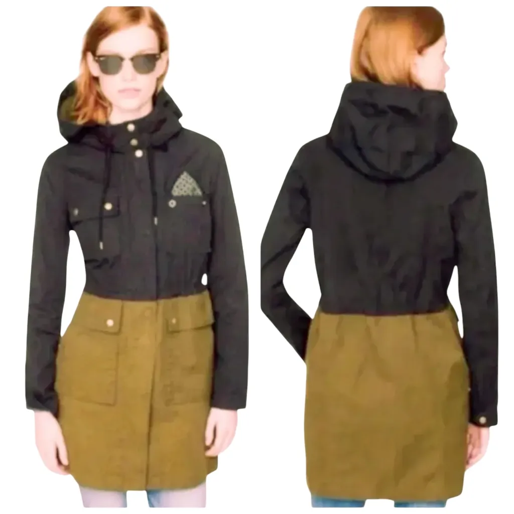 J. Crew Colorblock Barn/Chore Waxed Cotton Field Jacket EUC Size S     F215 - Image 11