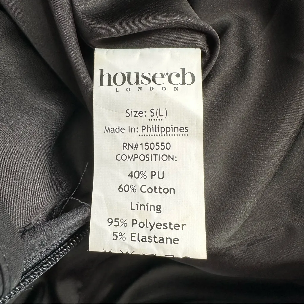 House of CB Elenaora Black Vegan Leather Trousers size Small Longer Length - Image 10