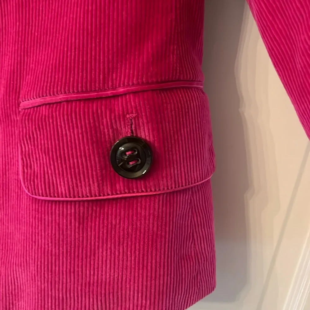 Fuchsia Corduroy Talbots Jacket with Black Buttons - Image 3