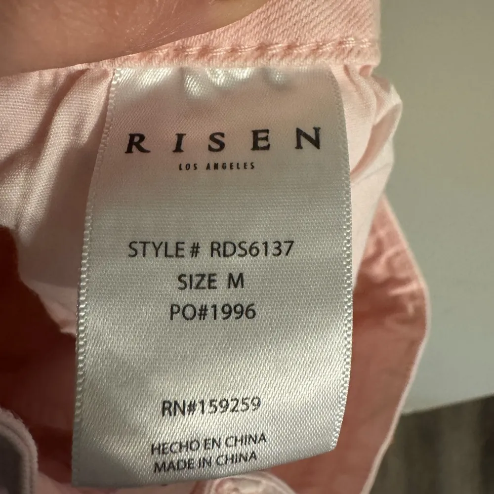 Risen Pink Button Fly Distressed Shorts Size M - Image 9