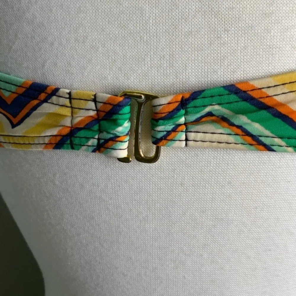 Alex Marie Retro Multicolor Chevron Print Swim Bikini Top Size 10 - Image 7