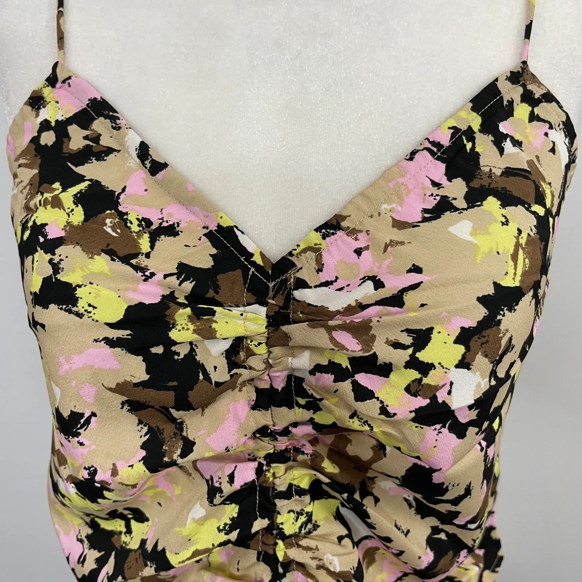 New  Chaddie Camisole Ruched Front Tank Top Printed Multicolor - Image 4