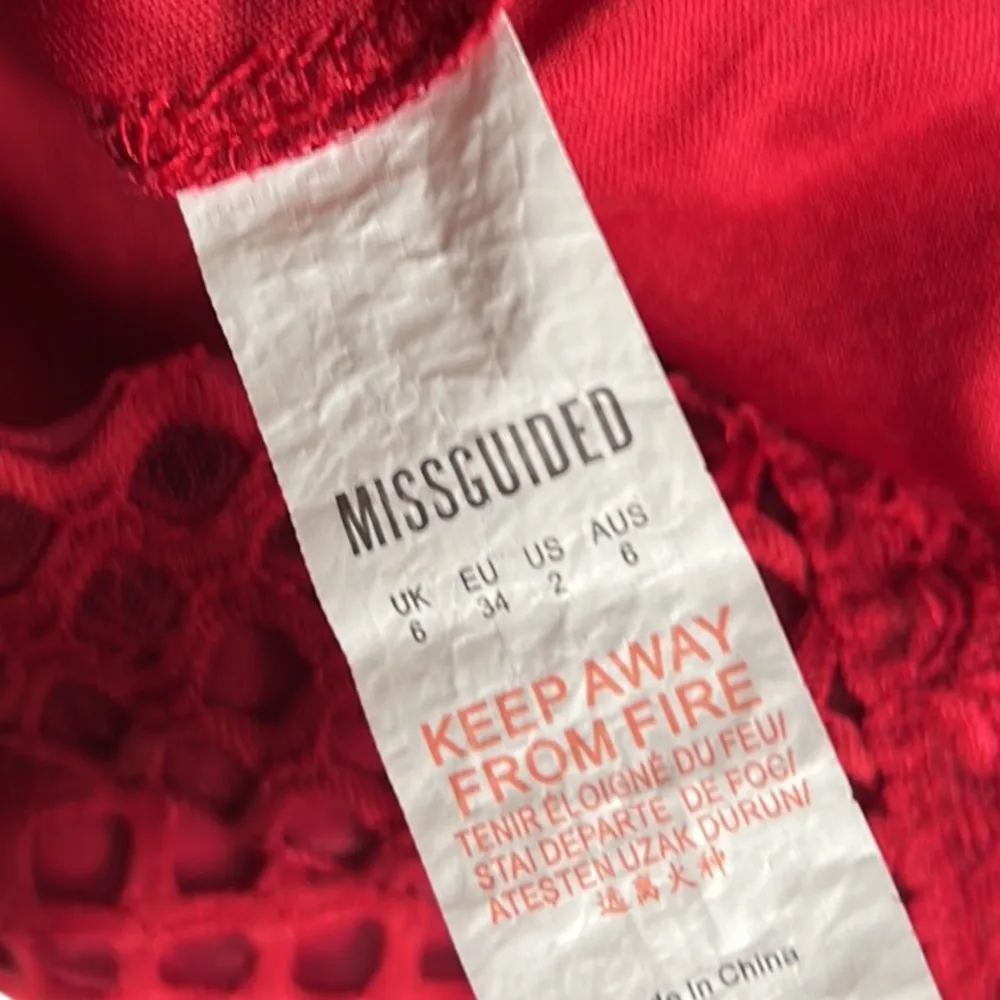 Misguided Red Lace Halter Style Mini Dress Size 2 - Image 9