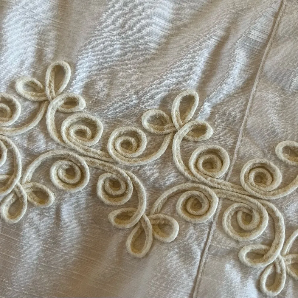 Boden White Ivory Embroidered Trim Pencil Skirt Romantic Retro Size 10 L Medium - Image 5