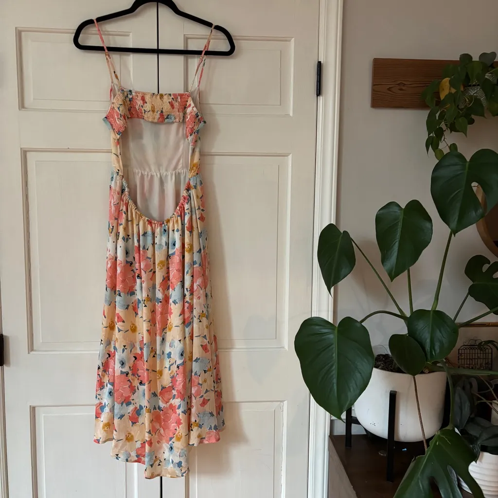 Hello Molly Field of Memories Midi Dress Floral Print Multi Smock Cutout Size 6 - Image 10