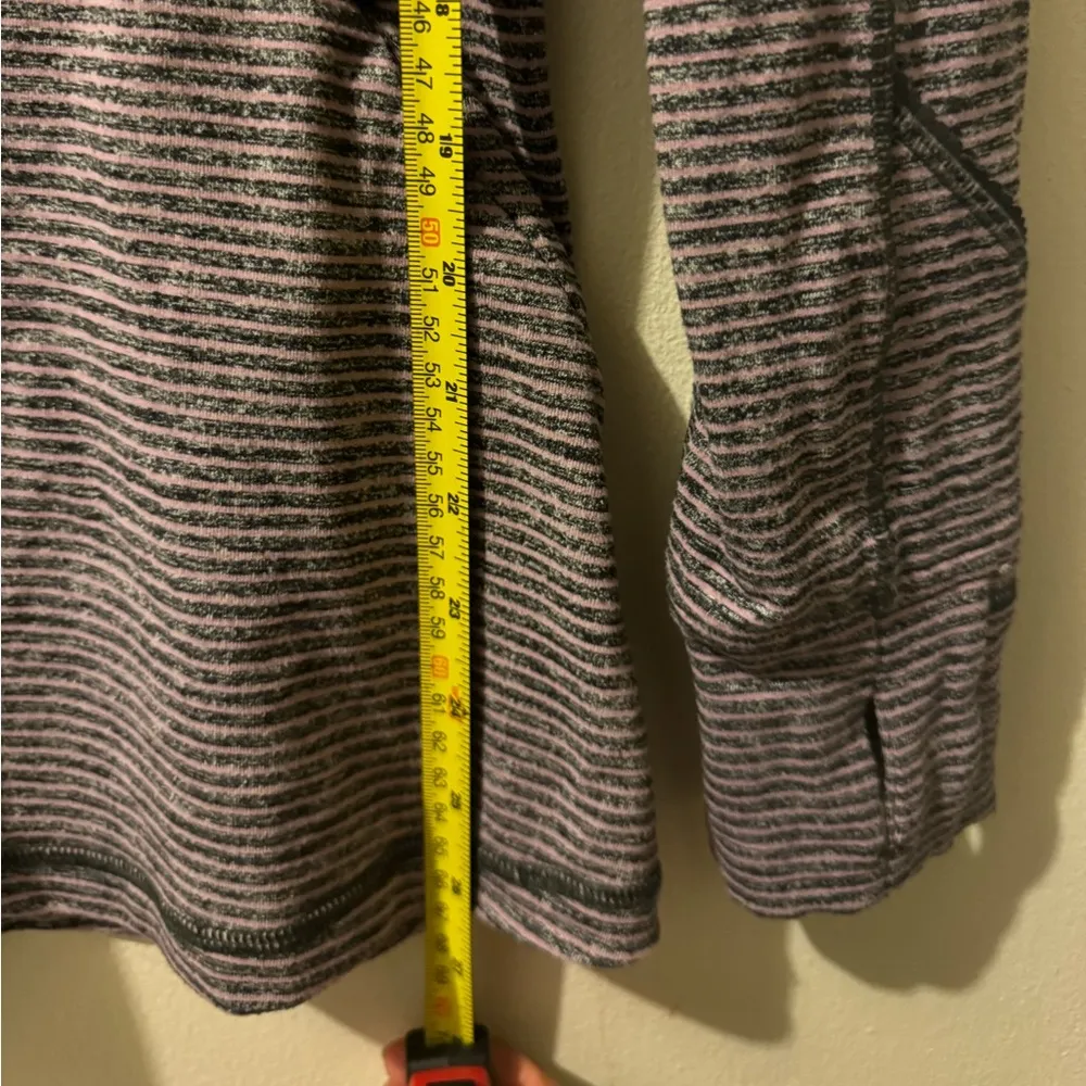 Lululemon Race Your Pace 1/2 Zip Hyper Stripe Mauvelous Heathered Black Size 8 - Image 8