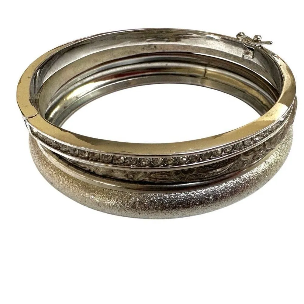 Silver tone bangle bracelets - Image 6