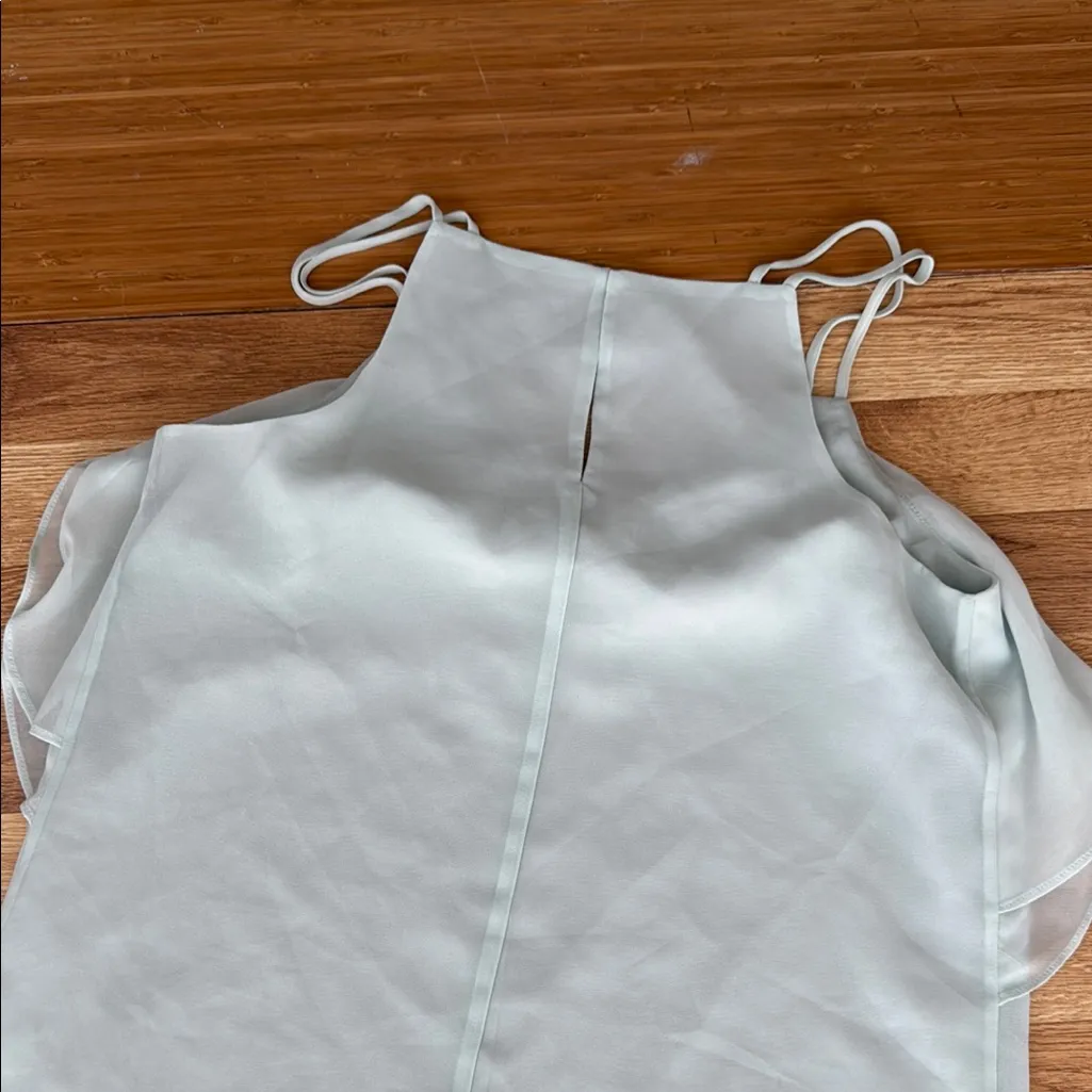 BCBGeneration Light Blue mint Chiffon Dress small - Image 11