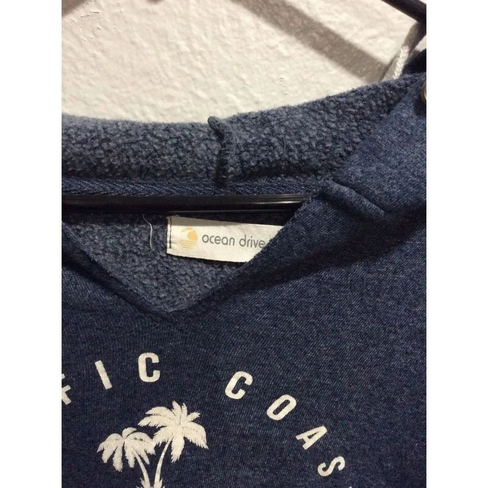 Pacific Coast Monterey Ocean Drive blue hoodie soft Medium V neck - Image 4