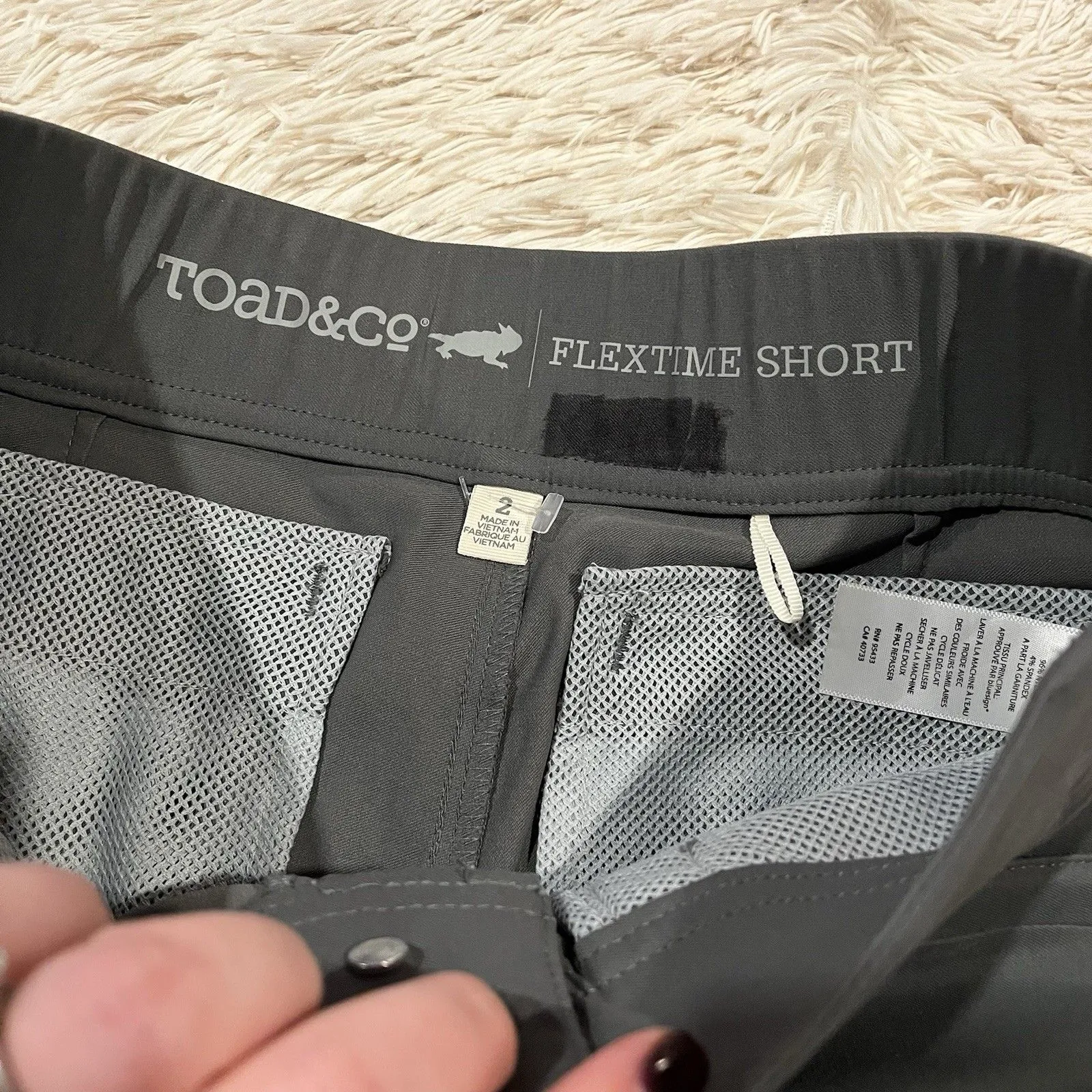 TOAD & CO. FLEXTIME WOMENS USA 2 BERMUDA GRAY STRETCH SHORTS - Image 8