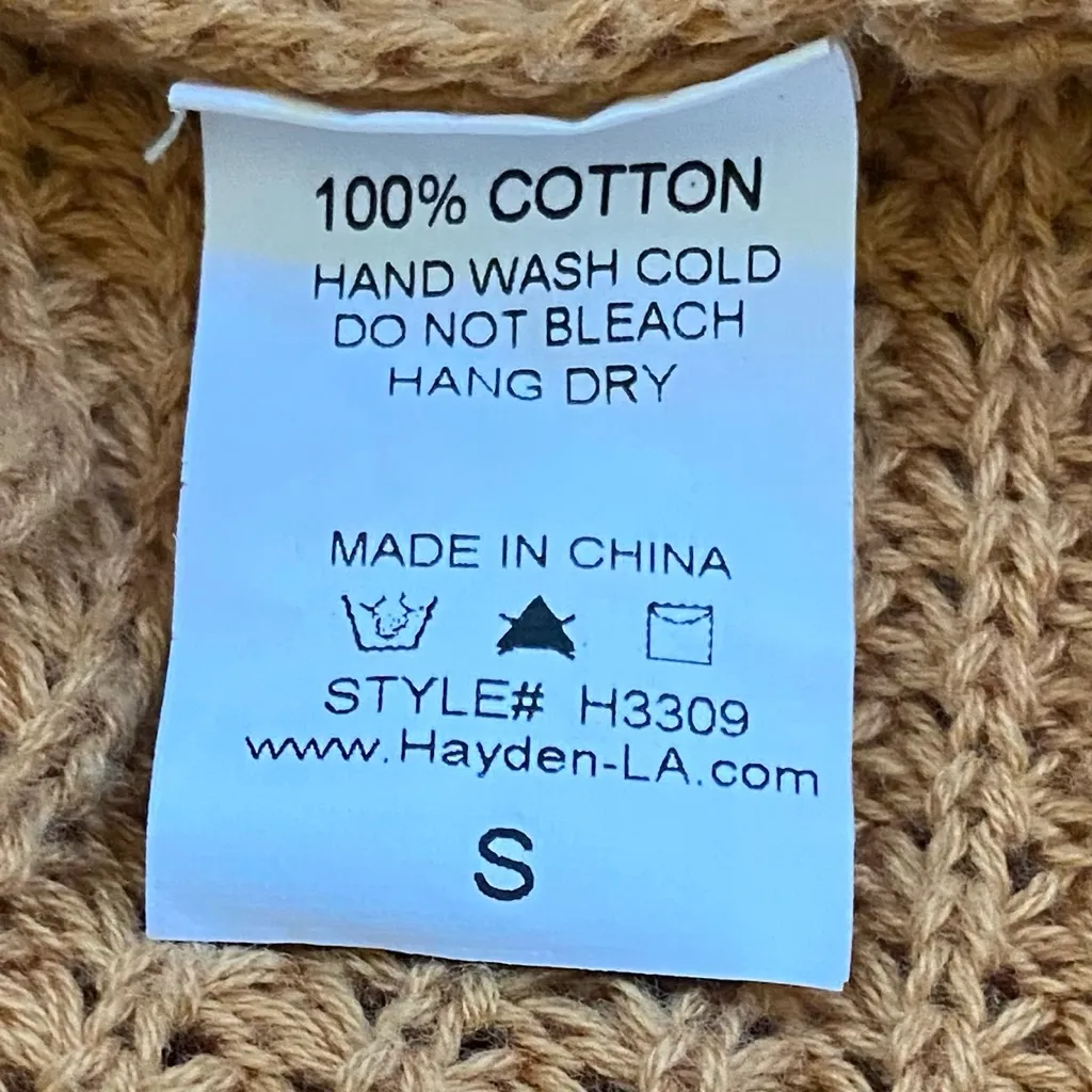 Hayden Los Angeles Women’s Small Cotton Oversized Cut Out Cold‎ Shoulder Sweater - Image 8