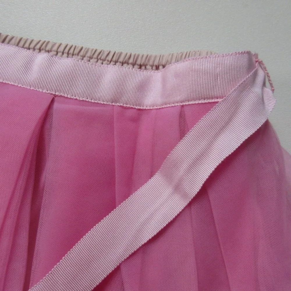 NWT J.Crew Tulle Ball Skirt in Neon Orchid Pink Pleated Ribbon Belt A-line 6 - Image 5