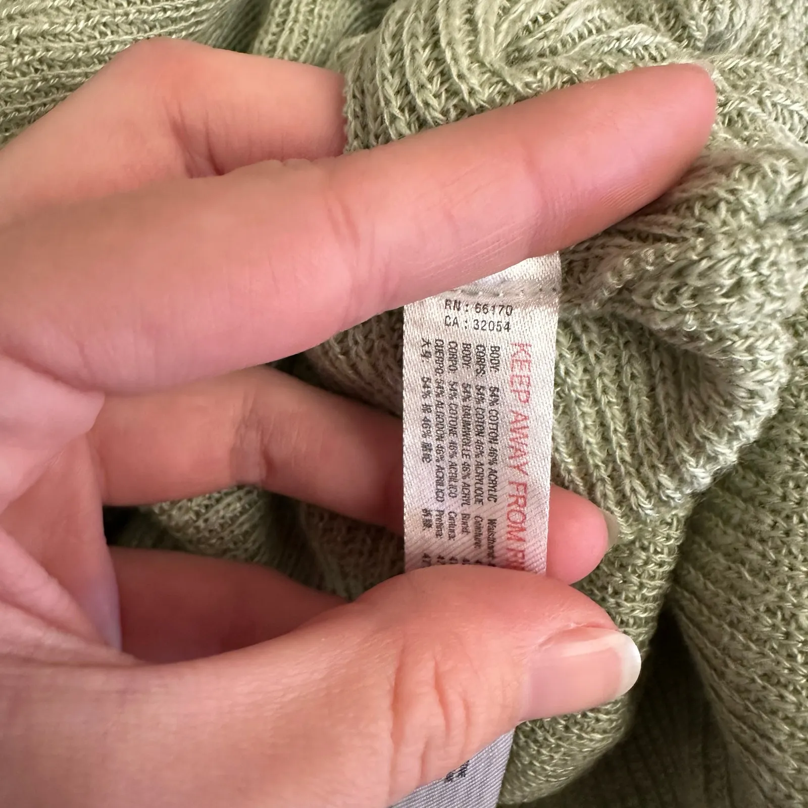 FP Beach by Free People Sage‎ Green Waffle Knit Mock Neck Sweater Size M - Image 9