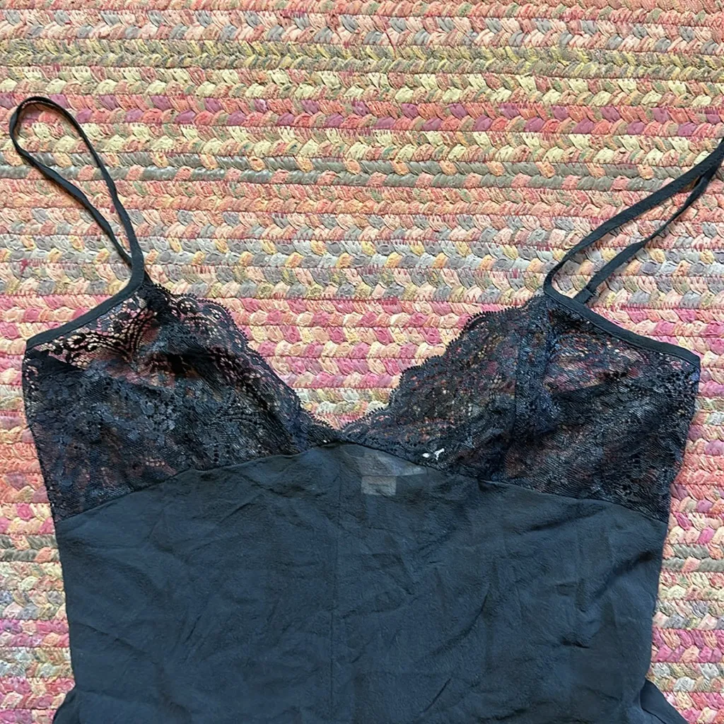 VTG VICTORIAS SECRET 100% SILK SEXY LOUNGE ROMPER LINGERIE - Image 2